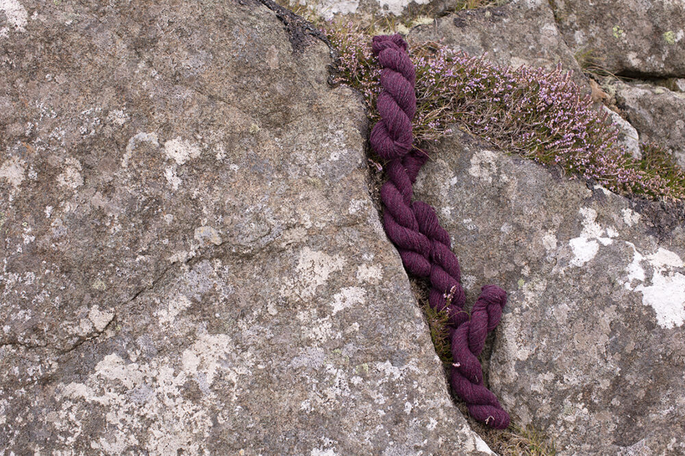 Alice Starmore 2 Ply Hebridean hand knitting yarn in Erica