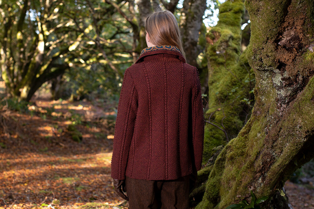 Henrietta patterncard kit design by Alice Starmore in Hebridean 2 & 3 Ply yarn