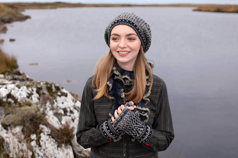 Briodag patterncard kit design by Alice Starmore in Hebridean 2 Ply yarn