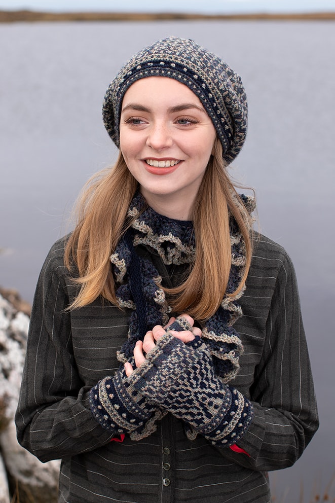 Briodag patterncard kit design by Alice Starmore in Hebridean 2 Ply yarn