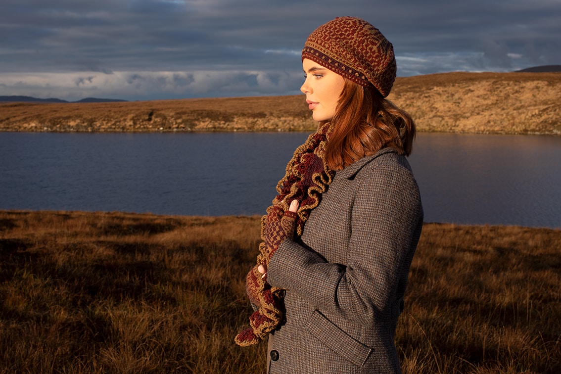 Briodag patterncard kit design by Alice Starmore in Hebridean 2 Ply yarn