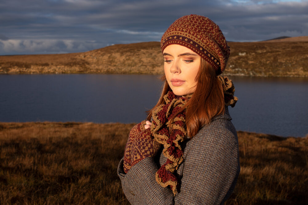 Briodag patterncard kit design by Alice Starmore in Hebridean 2 Ply yarn