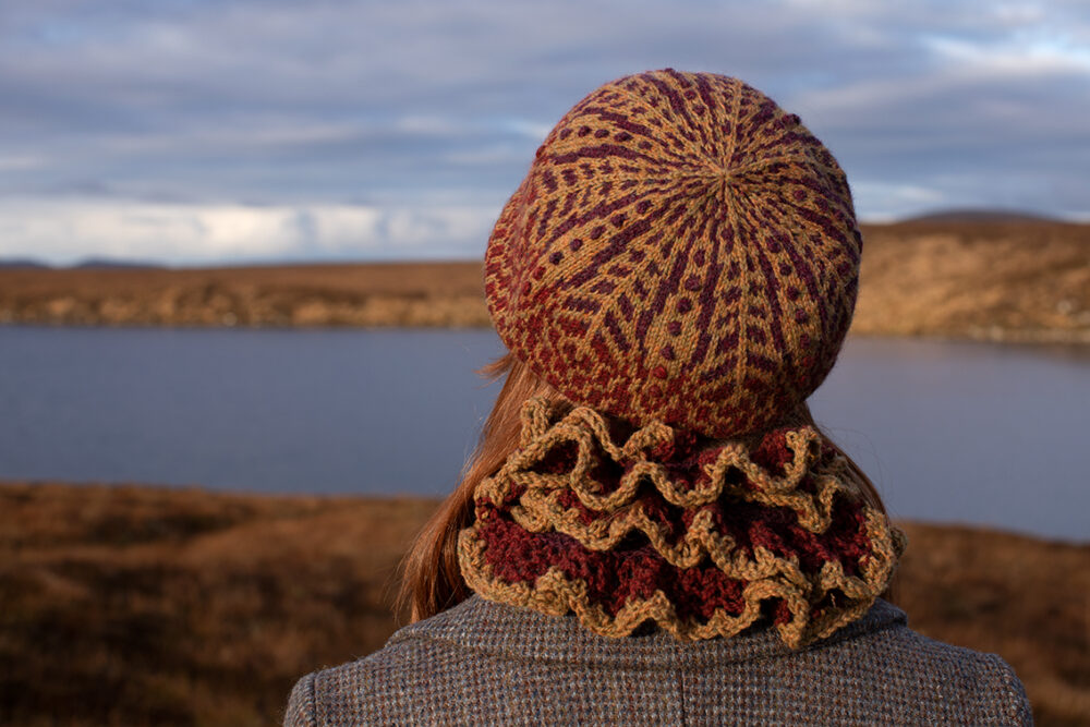 Briodag patterncard kit design by Alice Starmore in Hebridean 2 Ply yarn