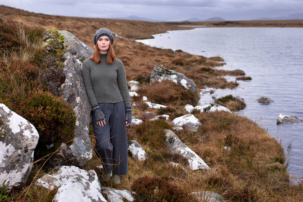 Briodag patterncard kit design by Alice Starmore in Hebridean 2 Ply yarn