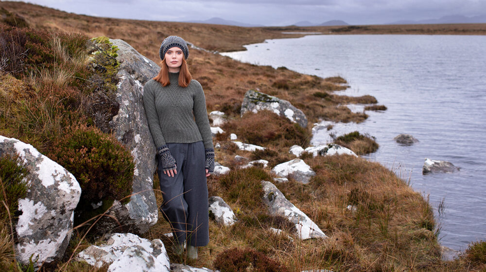 Briodag patterncard kit design by Alice Starmore in Hebridean 2 Ply yarn