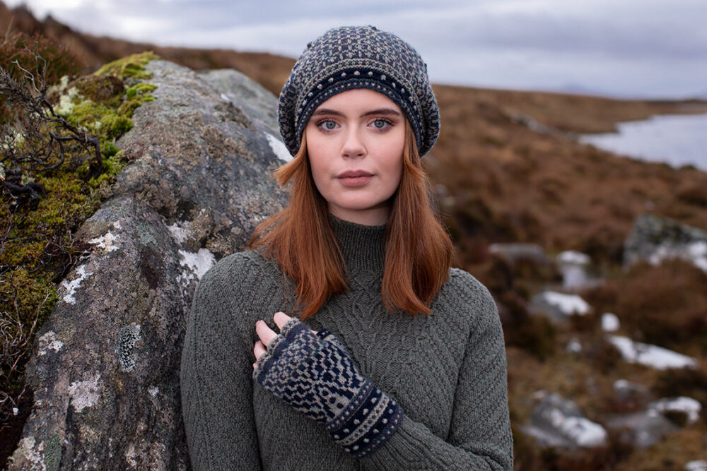 Briodag patterncard kit design by Alice Starmore in Hebridean 2 Ply yarn