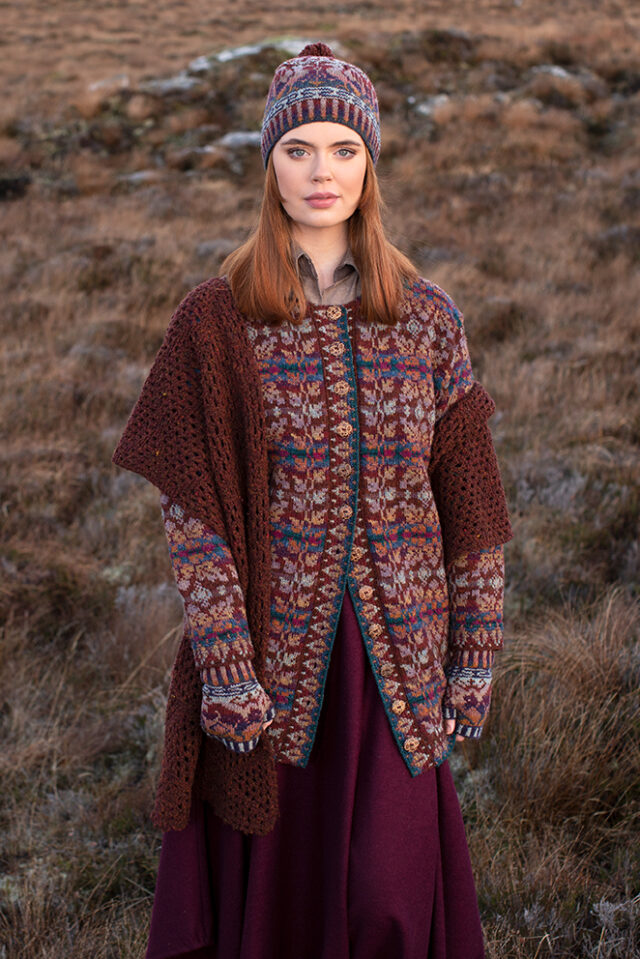 Alt na Harra patterncard kit design by Alice Starmore in Hebridean 2 Ply yarn