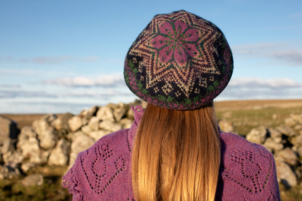 Cluaran patterncard kit design by Alice Starmore in Hebridean 2 Ply yarn