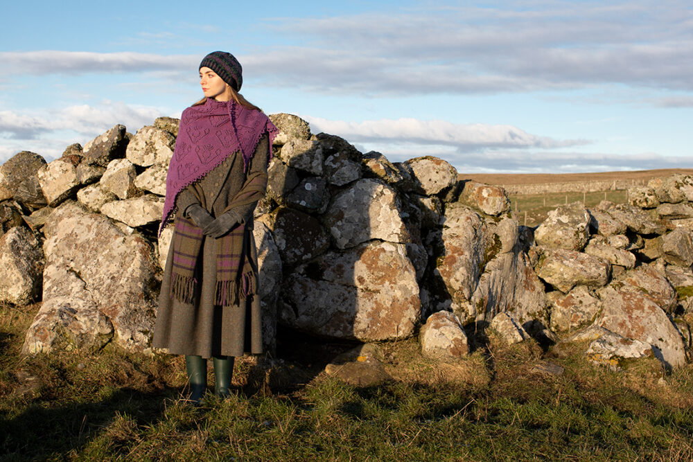 Cluaran patterncard kit design by Alice Starmore in Hebridean 2 Ply yarn