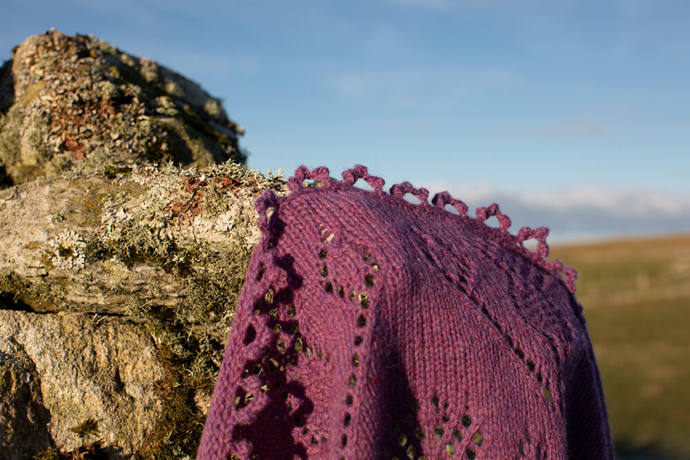Cluaran patterncard kit design by Alice Starmore in Hebridean 2 Ply yarn