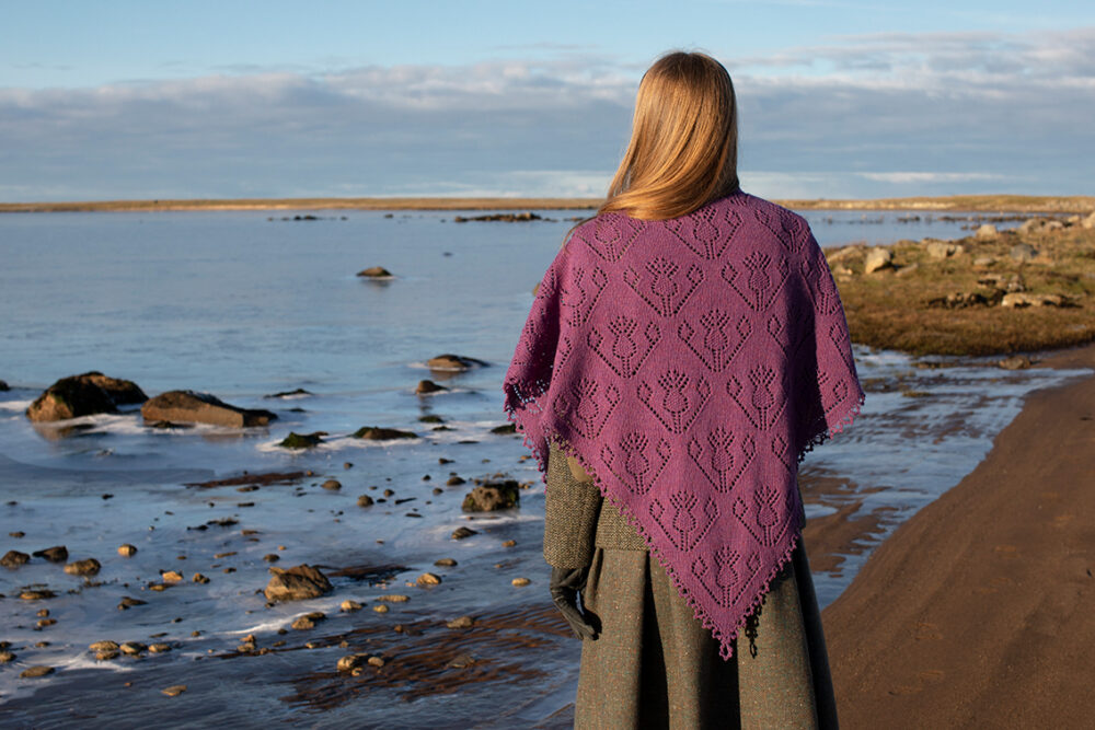 Cluaran patterncard kit design by Alice Starmore in Hebridean 2 Ply yarn