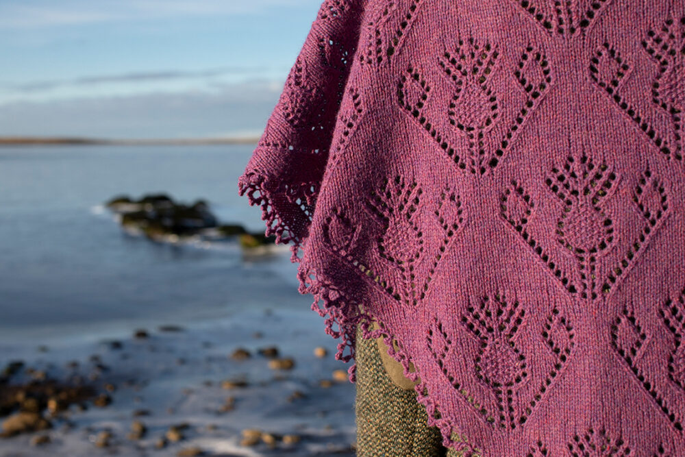 Cluaran patterncard kit design by Alice Starmore in Hebridean 2 Ply yarn