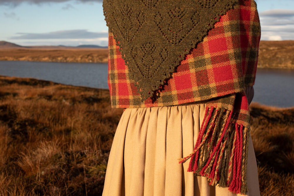 Cluaran patterncard kit design by Alice Starmore in Hebridean 2 Ply yarn