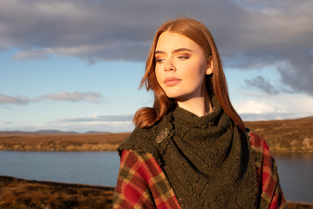 Cluaran patterncard kit design by Alice Starmore in Hebridean 2 Ply yarn