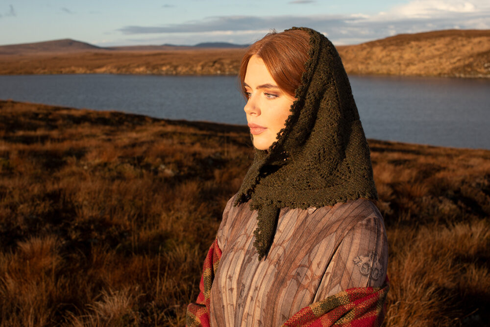 Cluaran patterncard kit design by Alice Starmore in Hebridean 2 Ply yarn