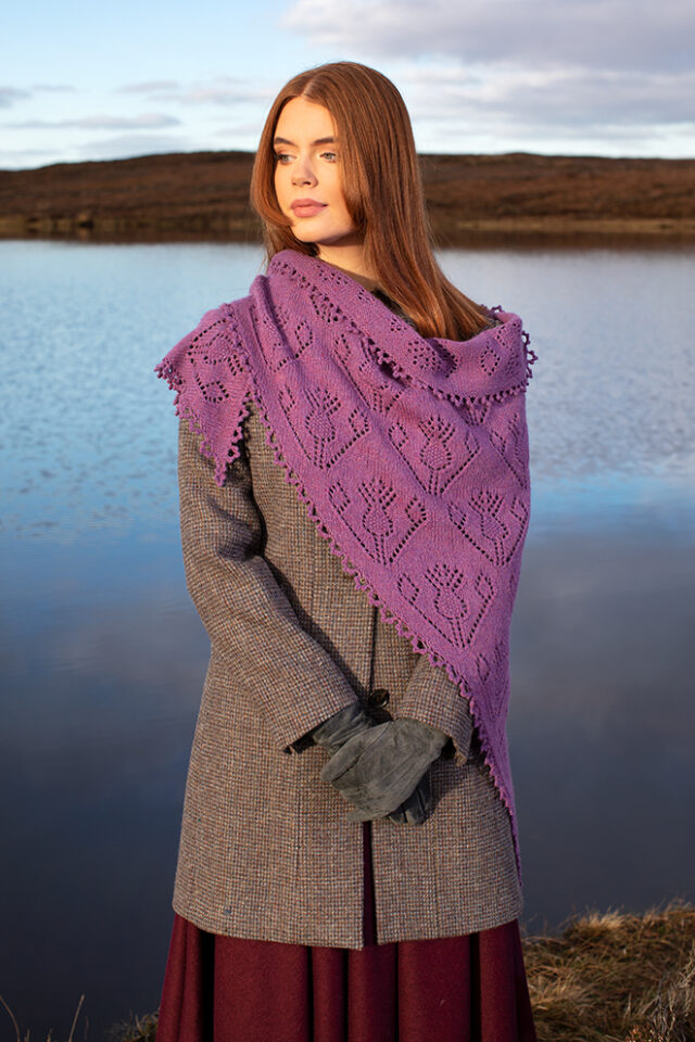 Cluaran patterncard kit design by Alice Starmore in Hebridean 2 Ply yarn
