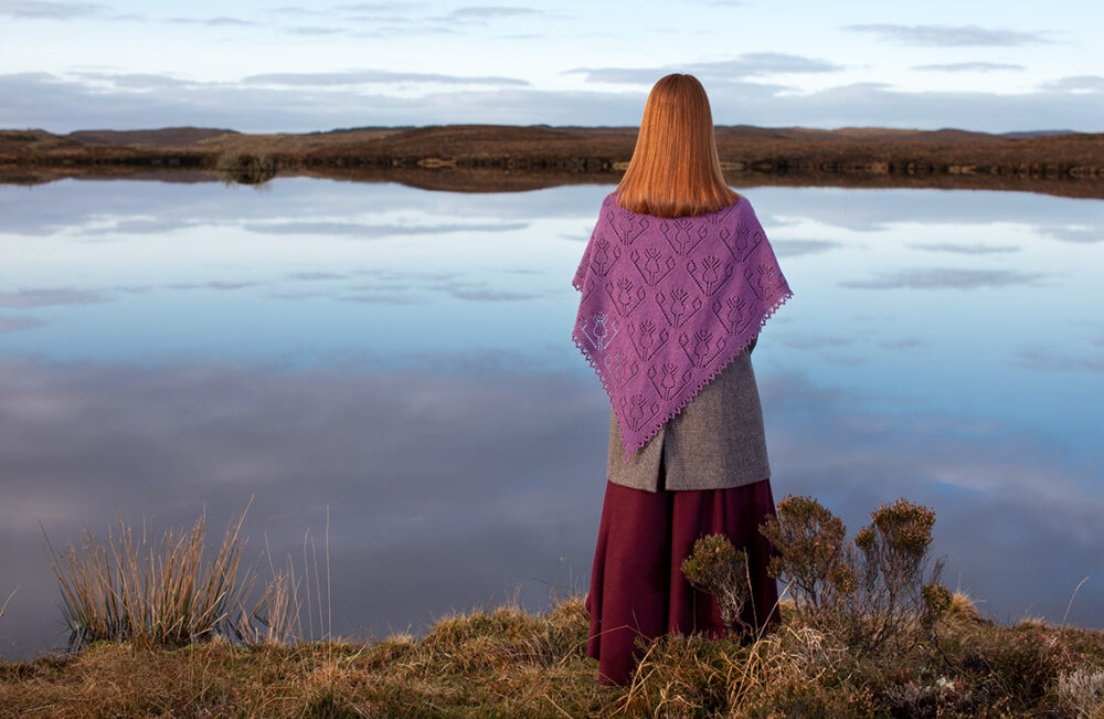 Cluaran patterncard kit design by Alice Starmore in Hebridean 2 Ply yarn