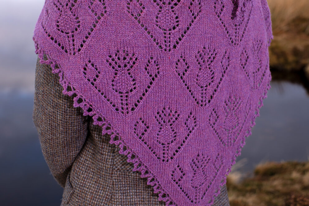 Cluaran patterncard kit design by Alice Starmore in Hebridean 2 Ply yarn