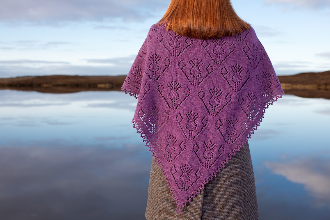 Cluaran patterncard kit design by Alice Starmore in Hebridean 2 Ply yarn