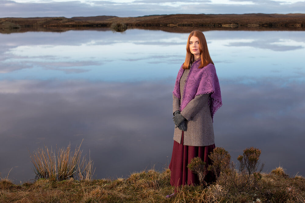 Cluaran patterncard kit design by Alice Starmore in Hebridean 2 Ply yarn