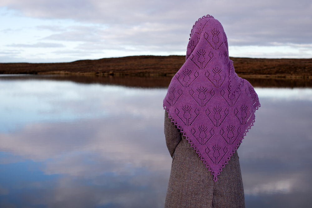 Cluaran patterncard kit design by Alice Starmore in Hebridean 2 Ply yarn
