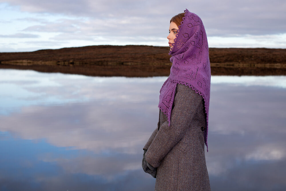 Cluaran patterncard kit design by Alice Starmore in Hebridean 2 Ply yarn