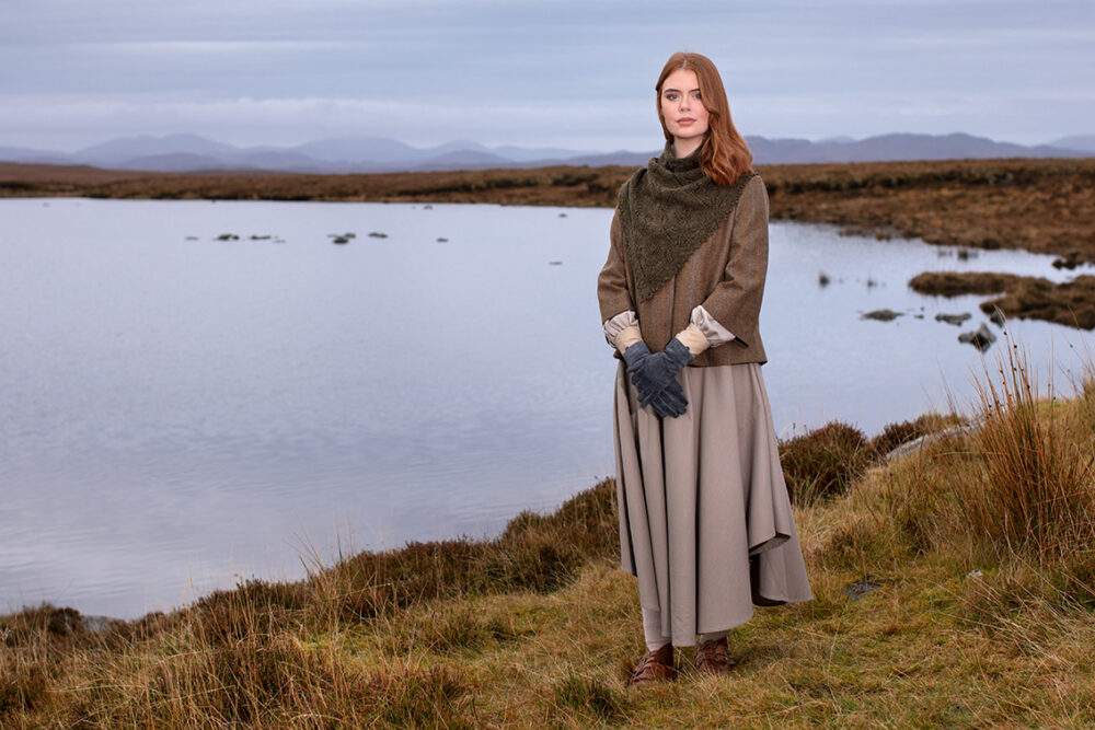 Cluaran patterncard kit design by Alice Starmore in Hebridean 2 Ply yarn