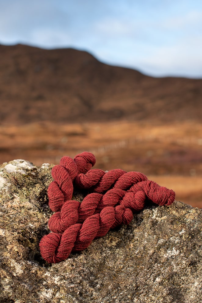 Alice Starmore 2 Ply Hebridean hand knitting yarn in Red Deer