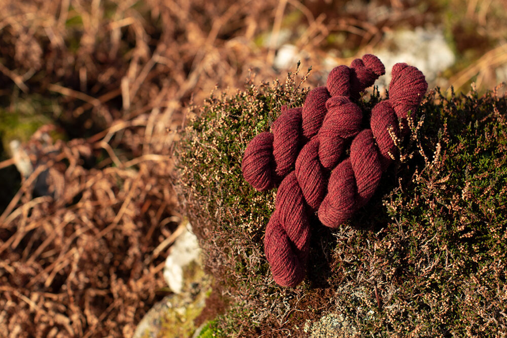 Alice Starmore 2 Ply Hebridean hand knitting yarn in Red Deer