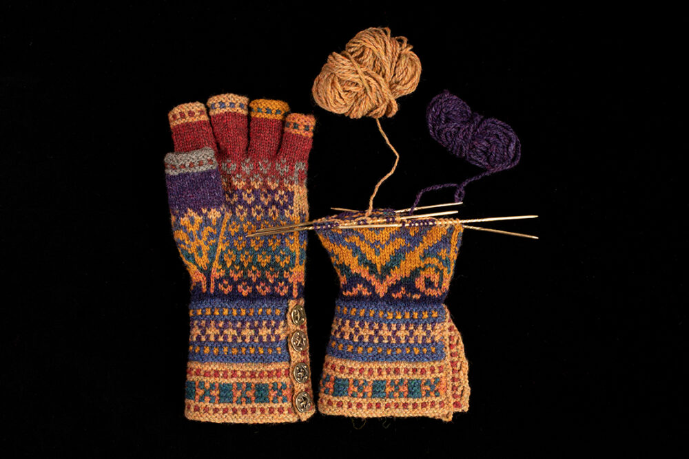 Henry VIII Hat Set patterncard kit design by Alice Starmore in Hebridean 2 Ply yarn