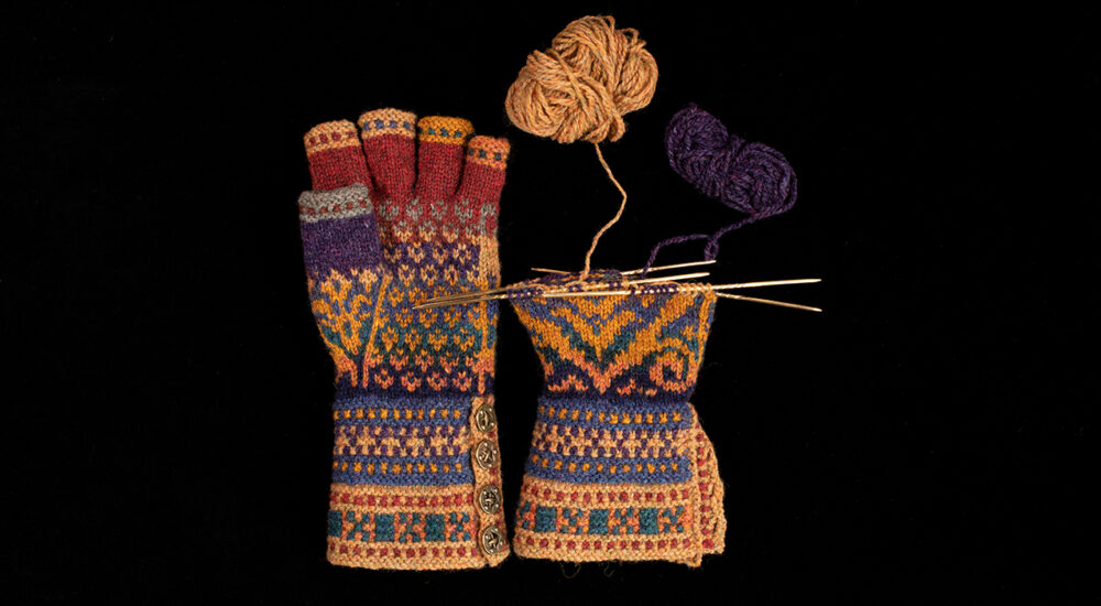 Henry VIII Hat Set patterncard kit design by Alice Starmore in Hebridean 2 Ply yarn