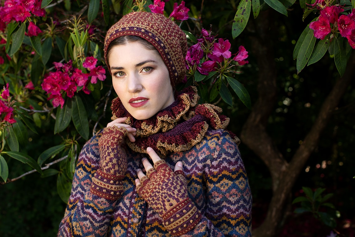 Briodag patterncard kit design by Alice Starmore in Hebridean 2 Ply yarn