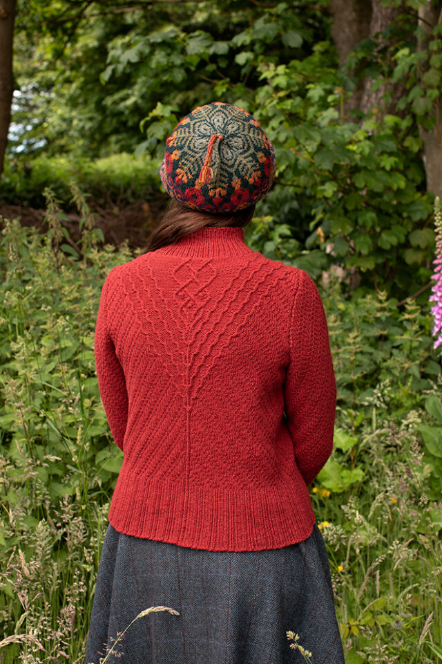 Staran and Jacobite Rose Hat Set patterncard kit designs by Alice Starmore in Hebridean 3 Ply yarn