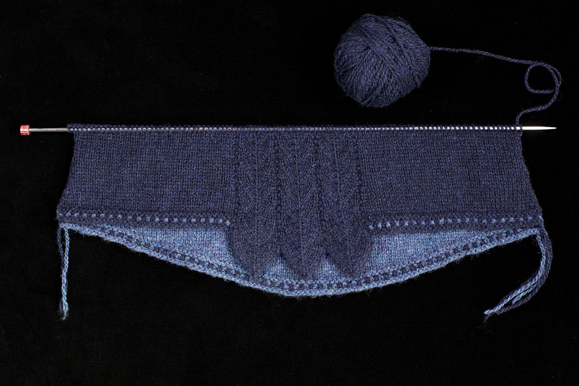 Lapwing design by Alice Starmore in Hebridean 2 Ply yarn