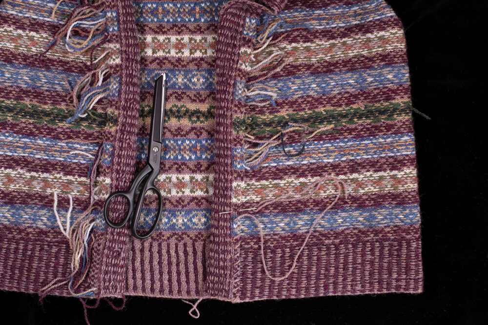Peigi Vest patterncard kit design by Alice Starmore in Hebridean 2 Ply yarn