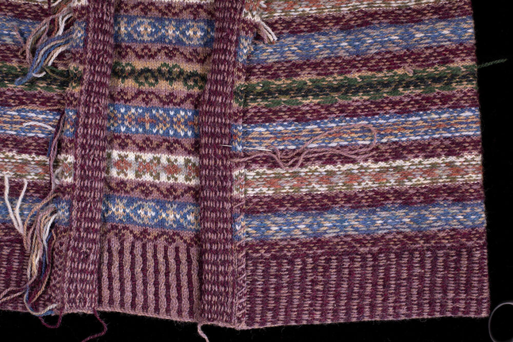 Peigi Vest patterncard kit design by Alice Starmore in Hebridean 2 Ply yarn