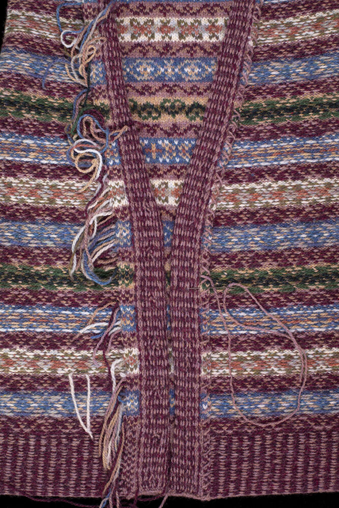 Peigi Vest patterncard kit design by Alice Starmore in Hebridean 2 Ply yarn