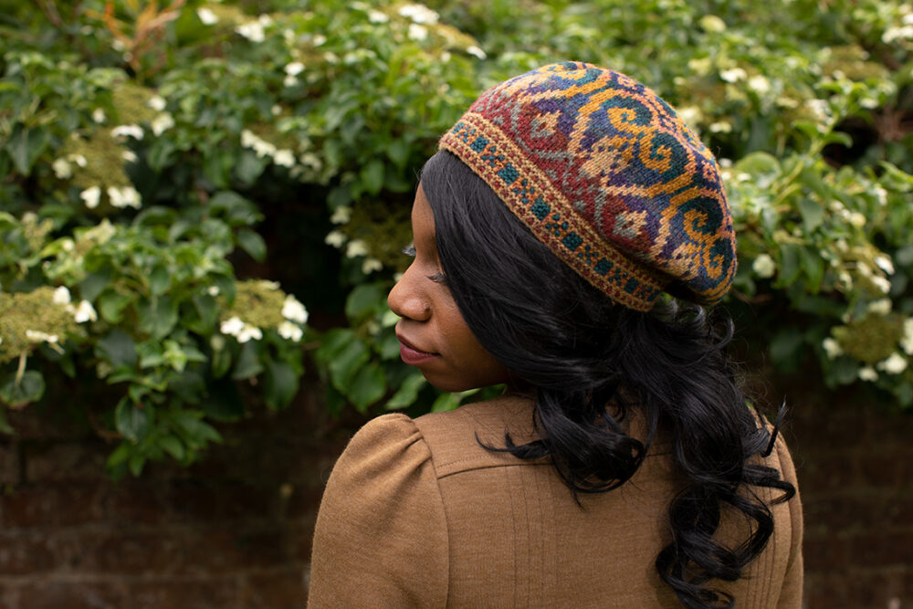 Henry VIII Hat Set patterncard kit design by Alice Starmore in Hebridean 2 Ply yarn