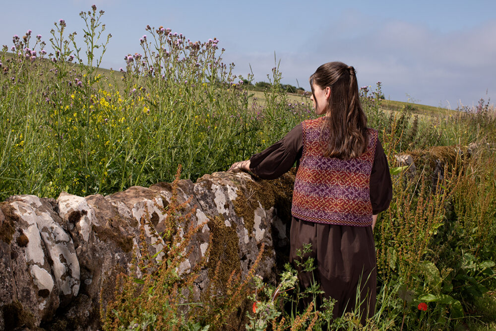 Rosarie patterncard kit design by Jade Starmore in Hebridean 2 Ply yarn