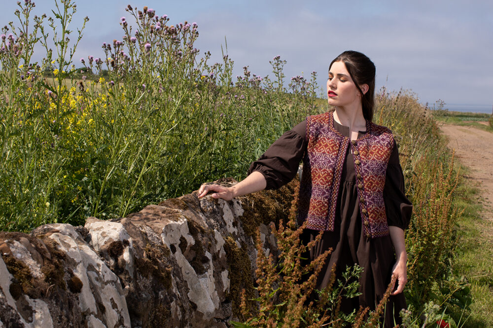 Rosarie patterncard kit design by Jade Starmore in Hebridean 2 Ply yarn