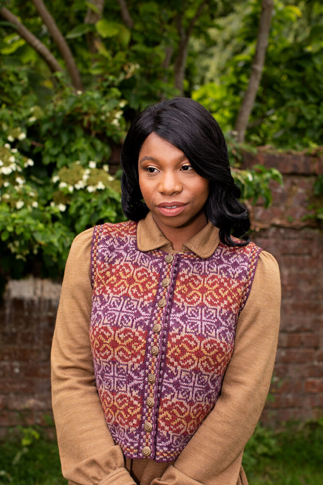 Rosarie patterncard kit design by Jade Starmore in Hebridean 2 Ply yarn