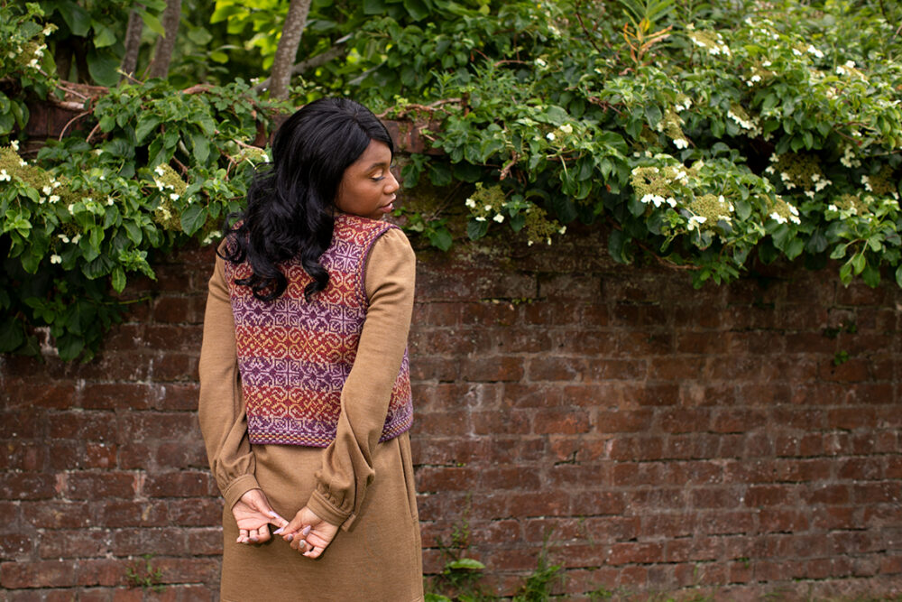 Rosarie patterncard kit design by Jade Starmore in Hebridean 2 Ply yarn
