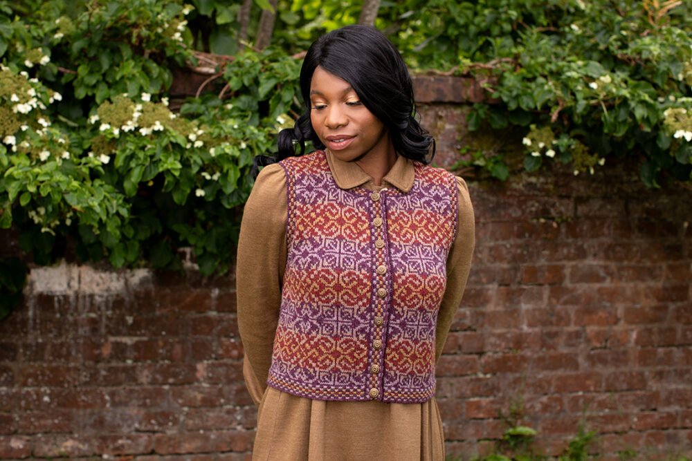 Rosarie patterncard kit design by Jade Starmore in Hebridean 2 Ply yarn