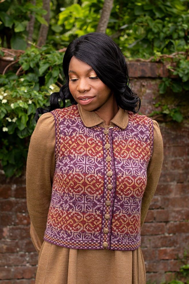 Rosarie patterncard kit design by Jade Starmore in Hebridean 2 Ply yarn