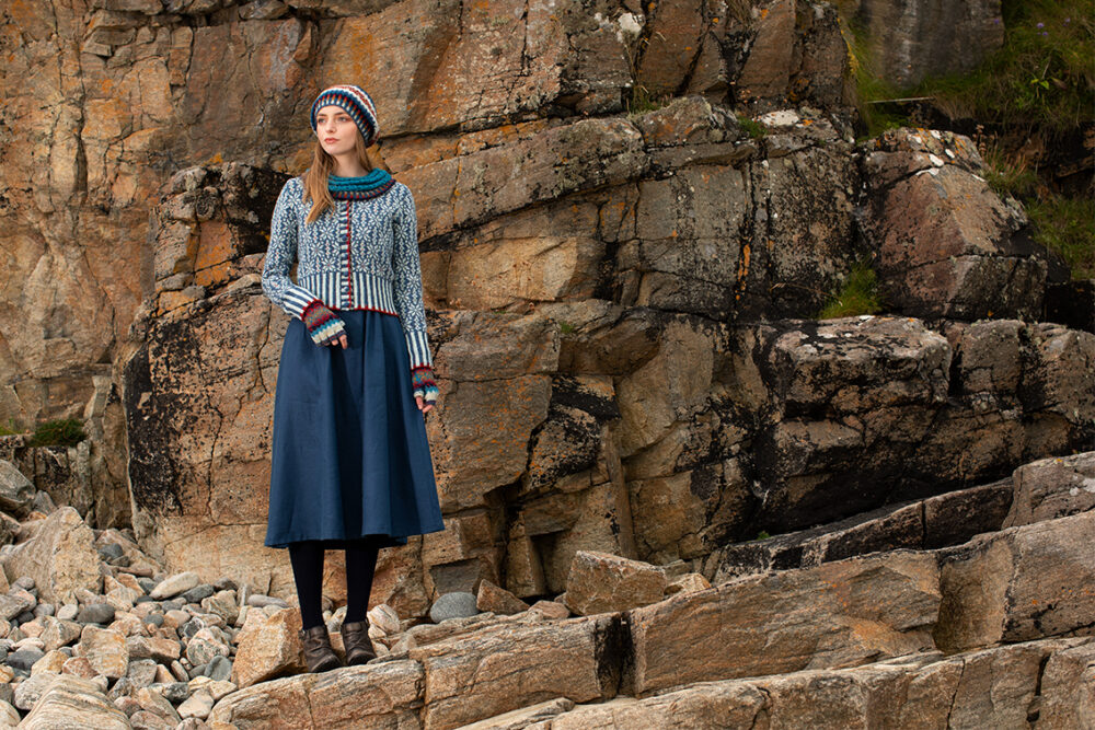 Polaris patterncard kit design by Alice & Jade Starmore in Hebridean 2 Ply yarn