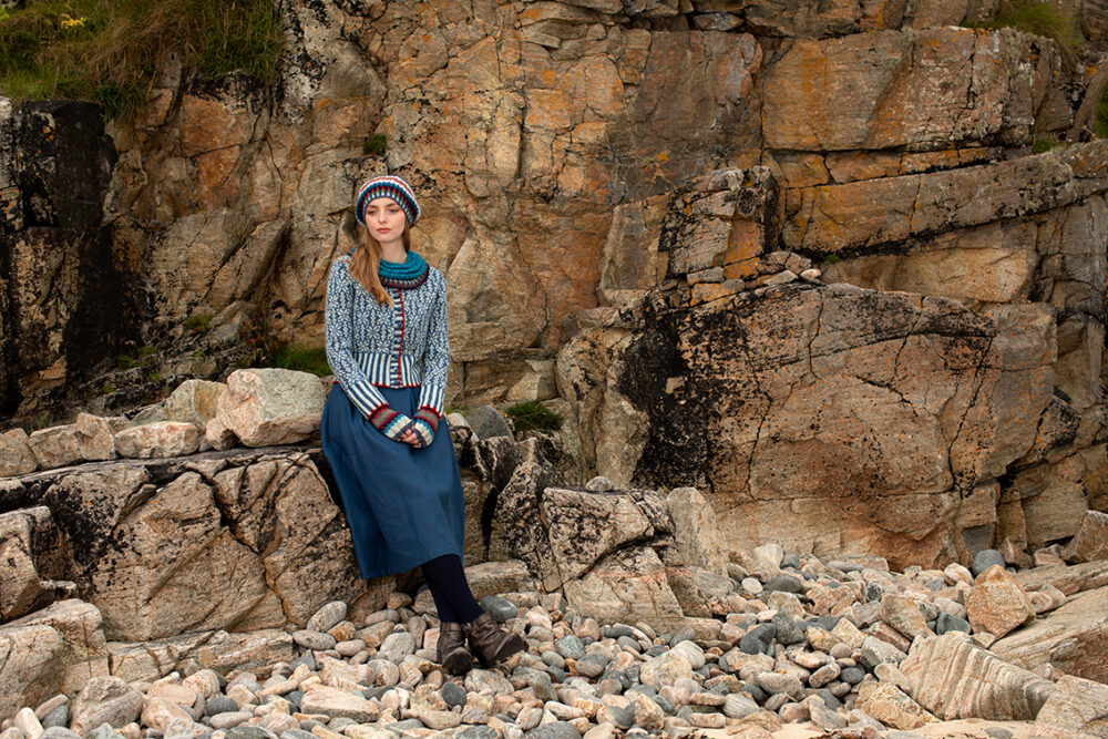 Polaris patterncard kit design by Alice & Jade Starmore in Hebridean 2 Ply yarn