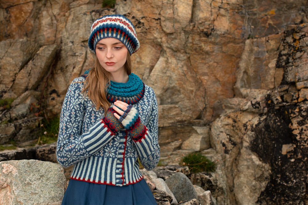 Polaris patterncard kit design by Alice & Jade Starmore in Hebridean 2 Ply yarn