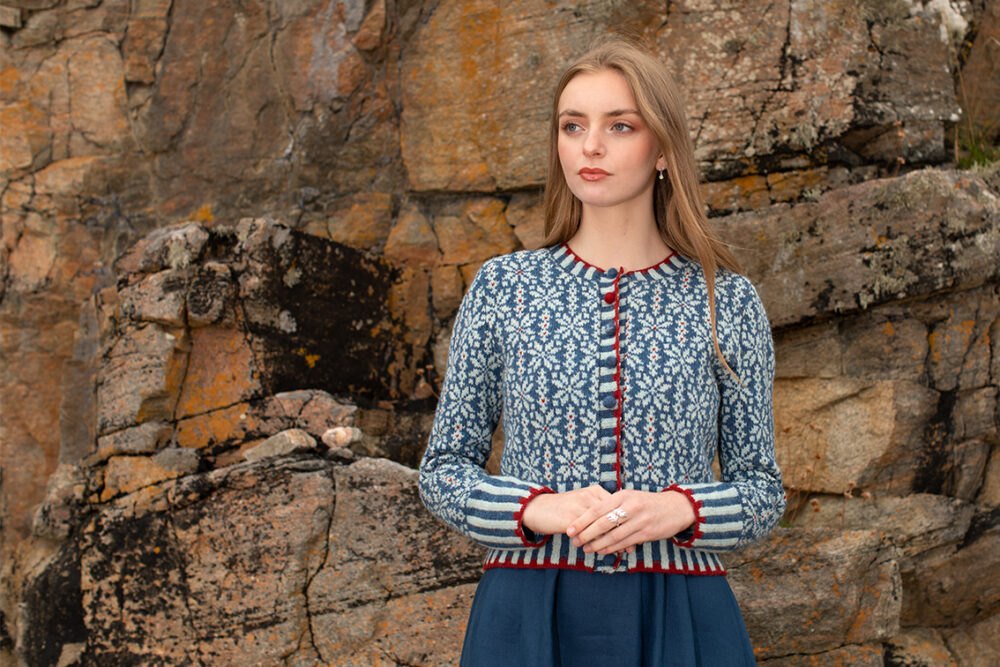 Polaris patterncard kit design by Alice & Jade Starmore in Hebridean 2 Ply yarn