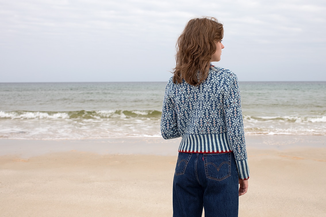 Polaris patterncard kit design by Alice & Jade Starmore in Hebridean 2 Ply yarn