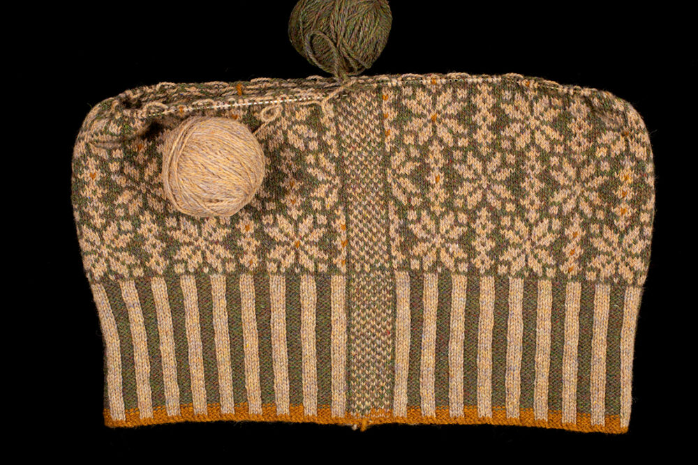 Polaris patterncard kit design by Alice Starmore in Hebridean 2 Ply yarn
